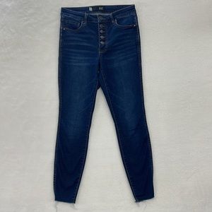 Kut from the Kloth Connie High Rise Fab Ab Ankle Skinny Raw Hem Distressed Sz 4